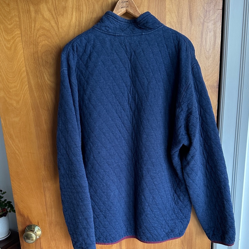 Orvis Navy Jacket with Burgundy Lining and Orange Trim - Picture 4 of 5